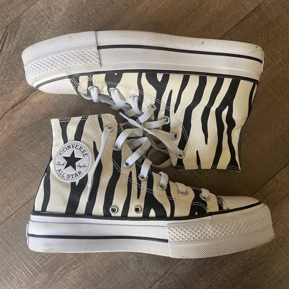 Zebra Stripe Hi-Top Platform Converse